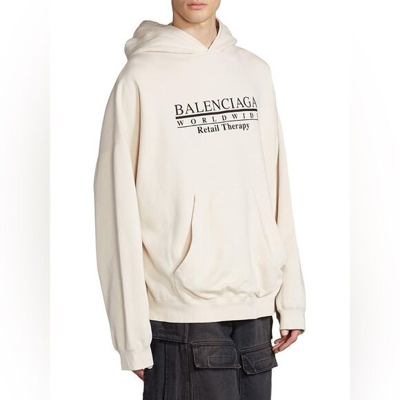 BALENCIAGA  Retail Therapy Logo Unisex Hoodie,‎ Size 2, $895 - Picture 2 of 13
